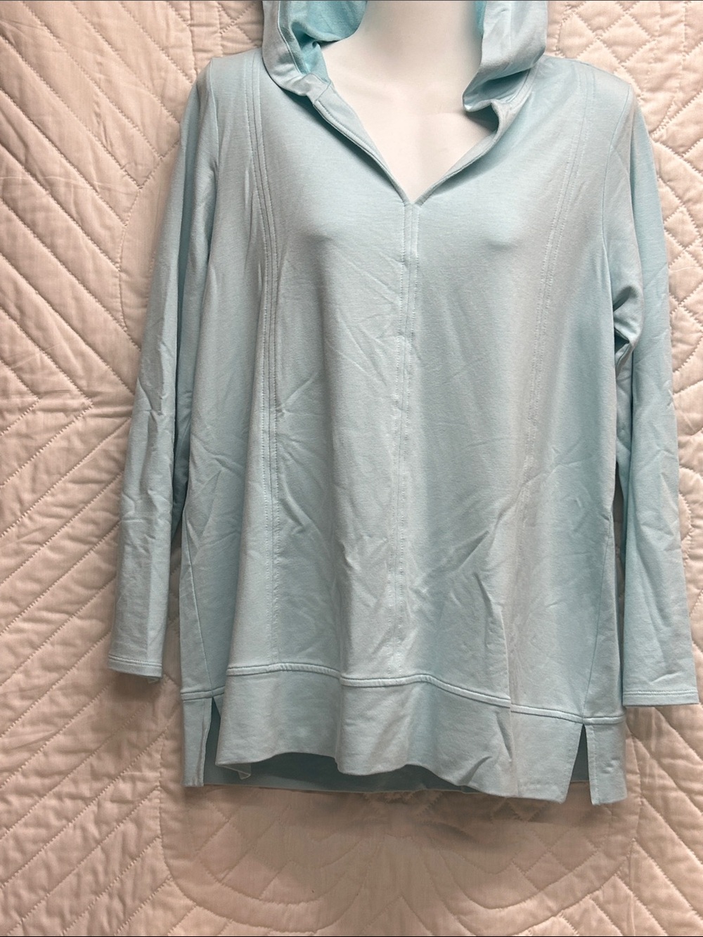 J. Jill Soft Sky Blue Hooded Pullover